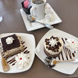 Tiramisu and chocolate mousse cake Tiramisu and chocolate mousse cake