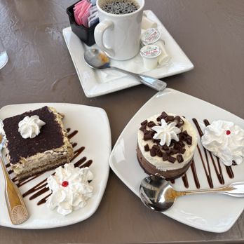 Riviera Dunes Dockside - Tiramisu and chocolate mousse cake - Seafood Near Me - Palmetto, Florida Riviera Dunes Dockside - Tiramisu and chocolate mousse cake - Seafood Near Me - Palmetto, Florida