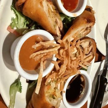 Village Tavern - Spring Rolls were crisp and with the peanut sauce delicious! They had chicken! - New American Near Me - Pembroke Pines, Florida Village Tavern - Spring Rolls were crisp and with the peanut sauce delicious! They had chicken! - New American Near Me - Pembroke Pines, Florida