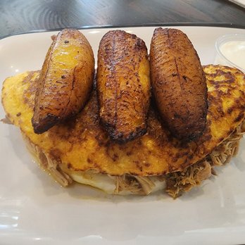 Amara Chocolate & Coffee - Shredded Pork Cachapa w/plantains. Spectacular. - Coffee & Tea Near Me - Pasadena, California Amara Chocolate & Coffee - Shredded Pork Cachapa w/plantains. Spectacular. - Coffee & Tea Near Me - Pasadena, California