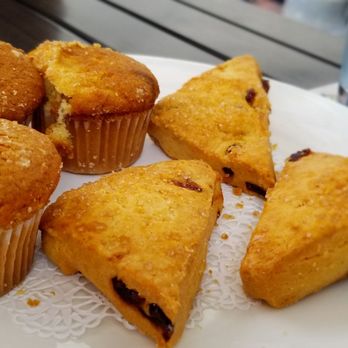 Backstreet Cafe - Muffins and ...scones? They tasted more like dryer shortbread though. - New American Near Me - Houston, Texas Backstreet Cafe - Muffins and ...scones? They tasted more like dryer shortbread though. - New American Near Me - Houston, Texas
