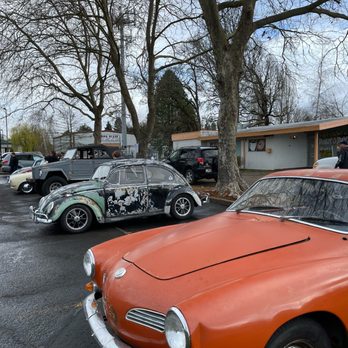 Donut Day - Enjoying the view of a VW and VW Karmann Ghia with my donut - Donuts Near Me - Aloha, Oregon Donut Day - Enjoying the view of a VW and VW Karmann Ghia with my donut - Donuts Near Me - Aloha, Oregon