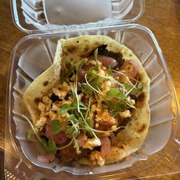 Bacon brisket taco