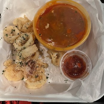 The Bar - PLAIN CALAMARI for 16$ sauce with cherry peppers tossed in NO LEMON WEDGE!!!! - Italian Near Me - North Haven, Connecticut The Bar - PLAIN CALAMARI for 16$ sauce with cherry peppers tossed in NO LEMON WEDGE!!!! - Italian Near Me - North Haven, Connecticut