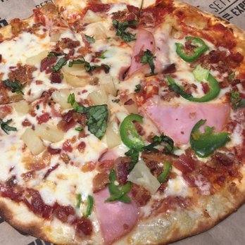 PYRO'S Fire Fresh Pizza - The Raging Hawaiian specialty pizza: It makes me wish I ate meat! - Salad Near Me - Tuscaloosa, Alabama PYRO'S Fire Fresh Pizza - The Raging Hawaiian specialty pizza: It makes me wish I ate meat! - Salad Near Me - Tuscaloosa, Alabama