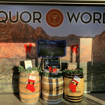 Liquor World - two barrels with christmas decorations - Beer, Wine & Spirits Near Me - Las Vegas, Nevada