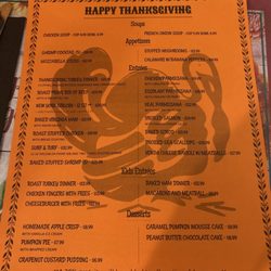 Sam's Inn - Thanksgiving menu.... Yummy