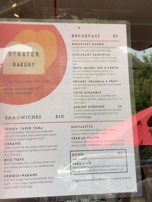 Menu photo 2 Bywater Bakery New Orleans, LA Menu photo 2 Bywater Bakery New Orleans, LA
