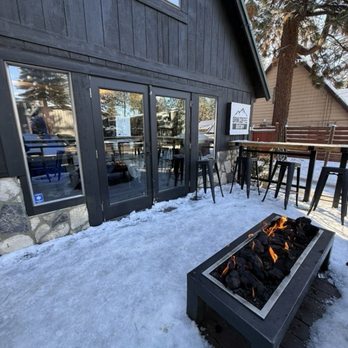 Drink Coffee Do Stuff - Front with fire pit - Coffee Roasteries Near Me - South Lake Tahoe, California