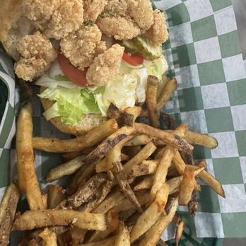 Marilynn's Place - 1/2 shrimp PoBoy still huge - Salad Near Me - Shreveport, Louisiana Marilynn's Place - 1/2 shrimp PoBoy still huge - Salad Near Me - Shreveport, Louisiana