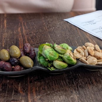 Rappahannock Pizza Kitchen - Appetizer of olives, Brussels sprouts, and almonds - Pizza Near Me - Sperryville, Virginia Rappahannock Pizza Kitchen - Appetizer of olives, Brussels sprouts, and almonds - Pizza Near Me - Sperryville, Virginia
