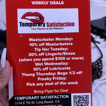 Temporary Satisfaction - Deals they have weekly - Adult Shops Near Me - Long Beach, California