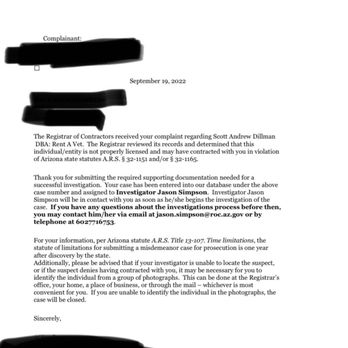 Rent A Vet Services - ROC Letter - Handyman Near Me Rent A Vet Services - ROC Letter - Handyman Near Me