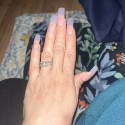 Pink nude clear nails