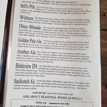 Birdsview Brewing Company - Beer menu. - Breweries Near Me - Concrete, Washington Birdsview Brewing Company - Beer menu. - Breweries Near Me - Concrete, Washington