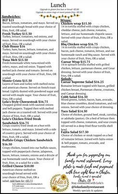 Menu photo 6 Lola's Family Restaurant Chester, CA Menu photo 6 Lola's Family Restaurant Chester, CA