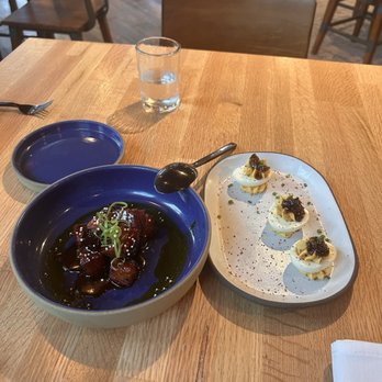 Killen's Barbecue - Deviled eggs and Pork Belly appetizer - Barbeque Near Me - Pearland, Texas Killen's Barbecue - Deviled eggs and Pork Belly appetizer - Barbeque Near Me - Pearland, Texas