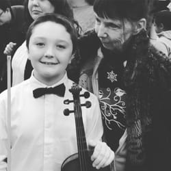 C & L Music - Lance and (Grandma) and his violin at the Strings Concert at Valley View Middle School
