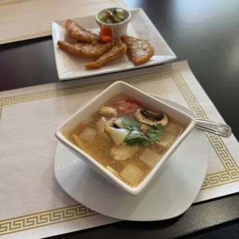 Thai Recipes Restaurant - Tom Yum and an oily excuse for Thai PorkToast - Thai Near Me - Indianapolis, Indiana