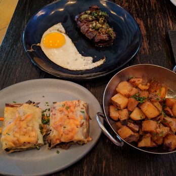 AMBAR Restaurant, Capitol Hill - Steak and eggs, mushroom crepe and potato hash - Modern European Near Me - Washington, DC, District of Columbia