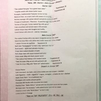 Le Hide - menu - French Near Me - Paris, 75 Le Hide - menu - French Near Me - Paris, 75