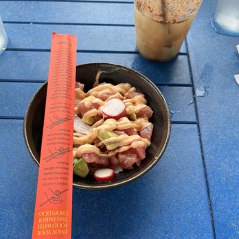 Dockside Marina Bar + Grill - My cruzan pain killer and my tuna poke - Seafood Near Me - Rehoboth Beach, Delaware Dockside Marina Bar + Grill - My cruzan pain killer and my tuna poke - Seafood Near Me - Rehoboth Beach, Delaware