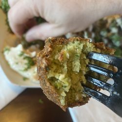 Hush Hush Cafe - Falafel - crunchy on the outside, moist on the inside! Fresh stuff, not the dry boxes mix some places have.