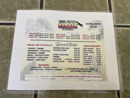 Menu photo 1 Island Reggae Kitchen Gardena, CA