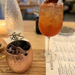 Vine And Olive - Black Rose Mule and Aperol Spritz