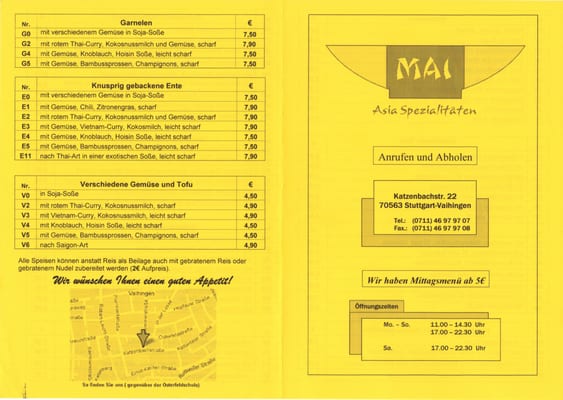 Menu photo 8 Asia Mai Stuttgart, BW Menu photo 8 Asia Mai Stuttgart, BW
