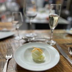 The Angus Barn - Captain's Table experience, lemon sherbet