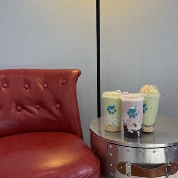 Pawfect Drinks - 1. Banana Avocado Smoothie 2. Purple Rice Yogurt 3. Durian Avocado Smoothie - Bubble Tea Near Me - San Gabriel, California