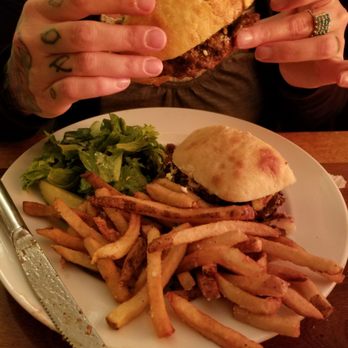 Plaza Grill - Black and bleu burger..ranch for the fries. perfect! - American Near Me - Arcata, California