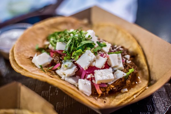 Photo of Lucha Libre Gourmet Taco Shop - San Diego, CA, US. Mole taco
