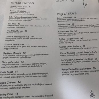 Edson Hill - Menu - Hotels Near Me - Stowe, Vermont