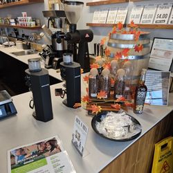 They sell coffee beans and will grind/prepare coffee on the spot