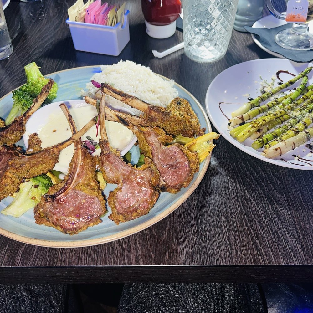 Haunted Castle Cafe - Side of asparagus (ordered additionally to my pistachio crusted lamb chops). - Seafood Near Me - Plano, Texas Haunted Castle Cafe - Side of asparagus (ordered additionally to my pistachio crusted lamb chops). - Seafood Near Me - Plano, Texas