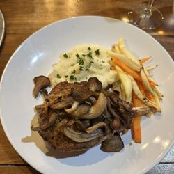 Farmer & Frenchman - Pork Chop, Mashed Potatoes, and Local Vegetables
