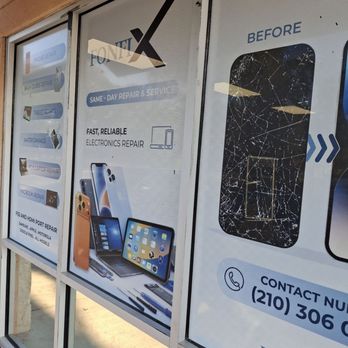 FonFix Repair - Front window signage. - Mobile Phone Repair Near Me - San Antonio, Texas FonFix Repair - Front window signage. - Mobile Phone Repair Near Me - San Antonio, Texas