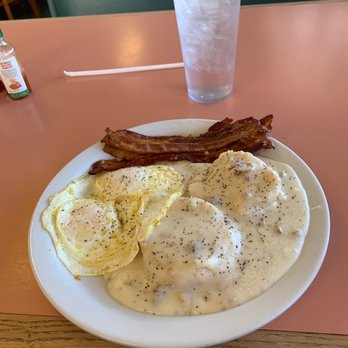 Parsons Family Restaurant - The southern 2 eggs with bacon and biscuits and gravy and water - Diners Near Me - Glendale, Arizona Parsons Family Restaurant - The southern 2 eggs with bacon and biscuits and gravy and water - Diners Near Me - Glendale, Arizona