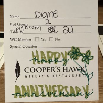 Cooper’s Hawk Winery & Restaurant - They were ready for us- always a good sign - Desserts Near Me - Gilbert, Arizona Cooper’s Hawk Winery & Restaurant - They were ready for us- always a good sign - Desserts Near Me - Gilbert, Arizona