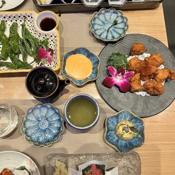 Mikado - chicken karaage, tuna & avocado hand roll, Shishito Pepper - Sushi Bars Near Me - Jamaica, New York Mikado - chicken karaage, tuna & avocado hand roll, Shishito Pepper - Sushi Bars Near Me - Jamaica, New York