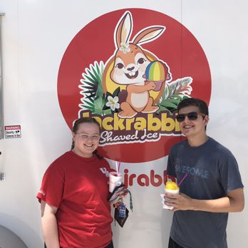 Jackrabbit Shaved Ice - two people standing in front of a food truck - Shaved Ice Near Me - Naples, Texas