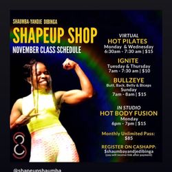 ShapeUp with Shaumba - November class information