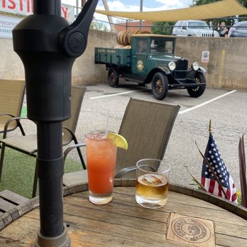 Durango Craft Spirits - Butler and a Cinder Dick Bourbon on a rock. - Distilleries Near Me - Durango, Colorado