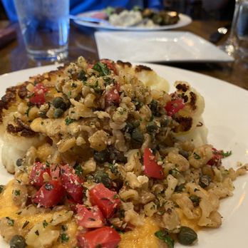 Back Bistro - Seared Cauliflower Steak - Here's a look from closer - New American Near Me - Folsom, California Back Bistro - Seared Cauliflower Steak - Here's a look from closer - New American Near Me - Folsom, California