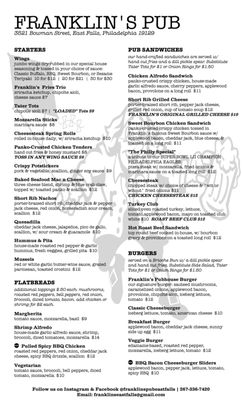 Menu photo 6 Franklin's East Falls Philadelphia, PA Menu photo 6 Franklin's East Falls Philadelphia, PA