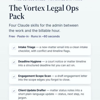 Vortex Computation - Vortex Computation Legal Operations AI Agent Pack - FREE
https://www.packs.vortex.llc - Web Design Near Me - Palm Bay, Florida Vortex Computation - Vortex Computation Legal Operations AI Agent Pack - FREE
https://www.packs.vortex.llc - Web Design Near Me - Palm Bay, Florida