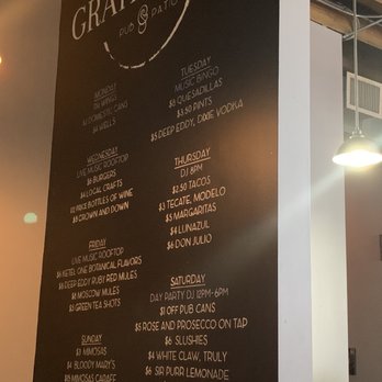 Graham St. Pub & Patio - Daily Specials - American Near Me - Charlotte, North Carolina