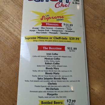 Cheff Che Cafe & Bar - Menu (Apr. 2023) - Empanadas Near Me - San Jose, California